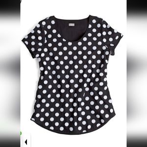 Chico’s Black White Polka Dot Top Size 1 chicos sizingCotton